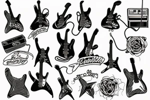 electric guitar tattoo idea