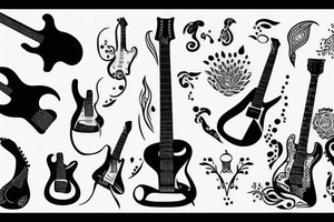 HAYJO in the shape of guitar tattoo idea