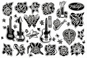 HAYJO in the shape of guitar tattoo idea