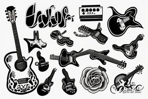 HAYJO in the shape of guitar tattoo idea