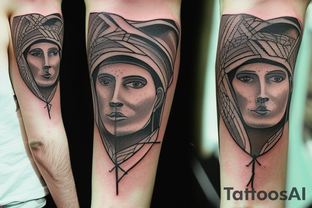 Design: A tall shepherd walking sideways with a crook. The shepherd should be wearing traditional shepherd's clothing, such as a long tunic and a hat. The crook should be made of wood or metal.
Style: The tattoo should be in a realistic style. The colors should be muted, such as browns, greens, and blues.
Size: The tattoo should be large enough to be detailed, but not so large that it is overwhelming.
Placement: The tattoo would look good on the back, shoulder, or chest. tattoo idea