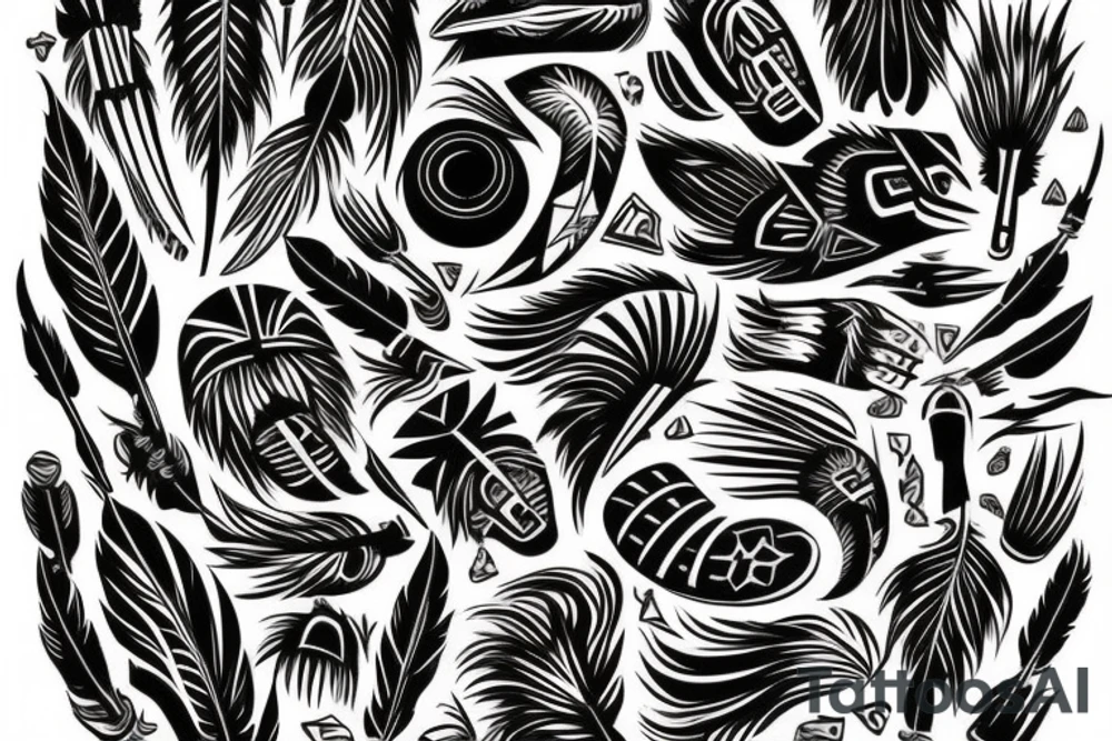 Native American theme design tattoo idea