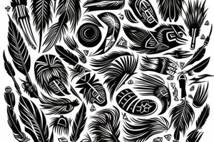 Native American theme design tattoo idea