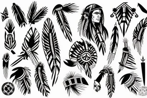Native American theme design tattoo idea