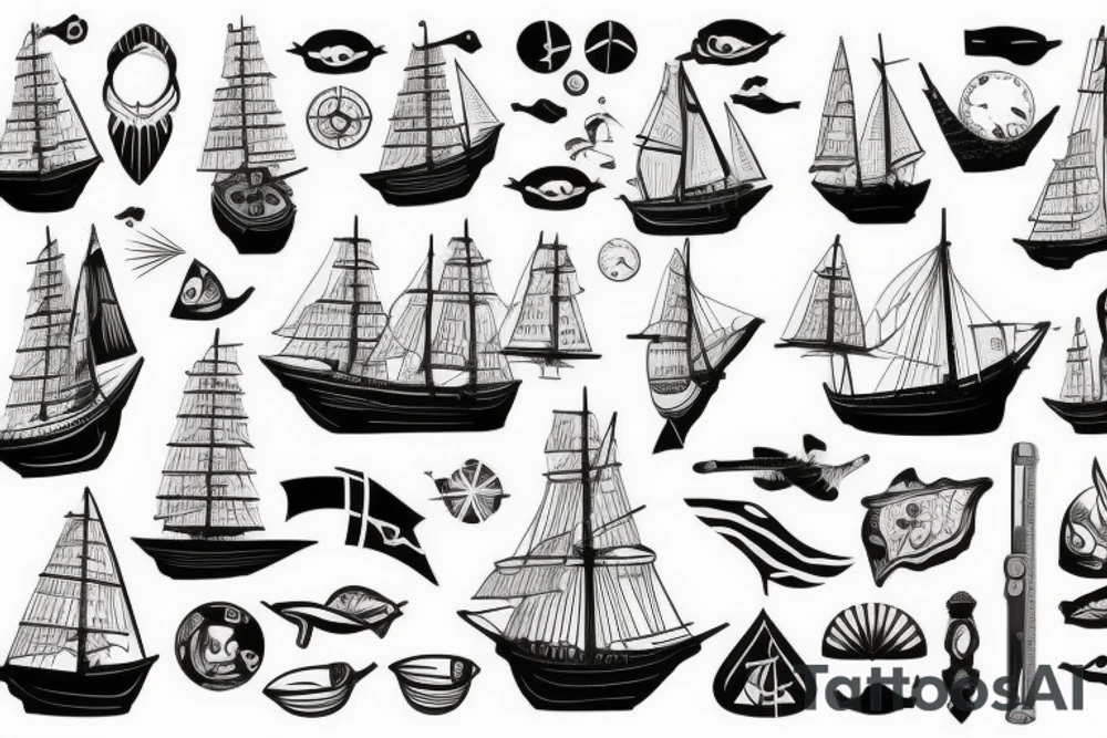 Sailing Ship tattoo idea