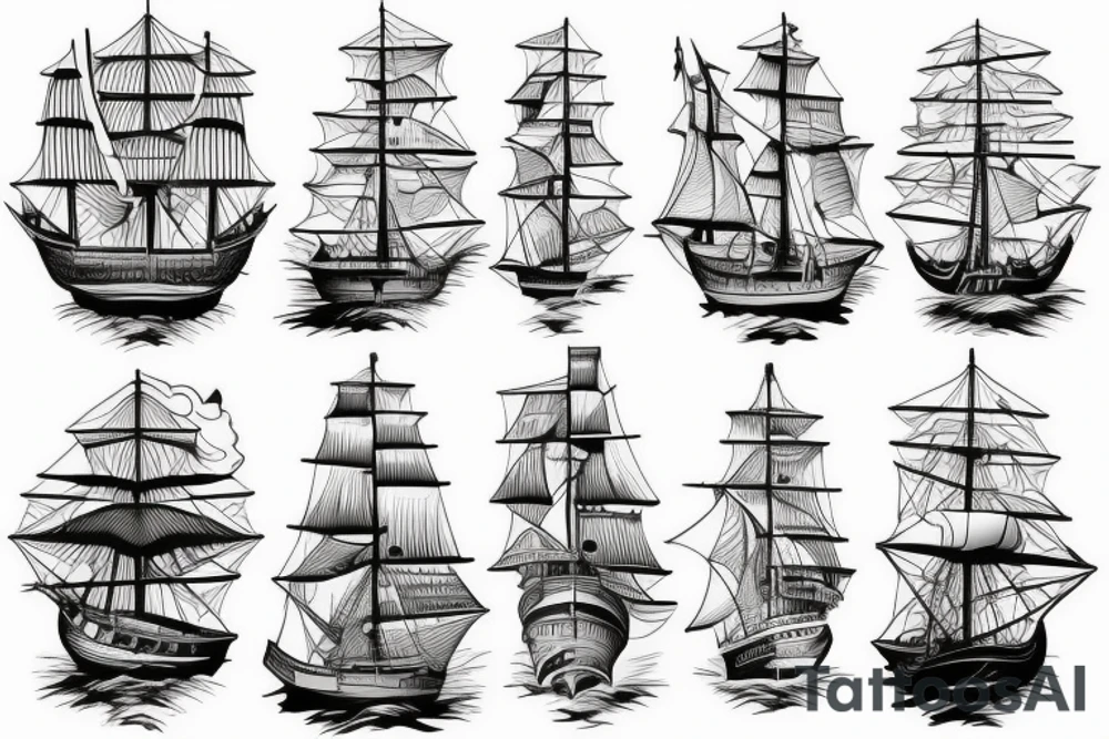 Sailing Ship tattoo idea