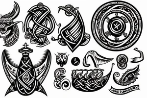 Viking ship tattoo idea