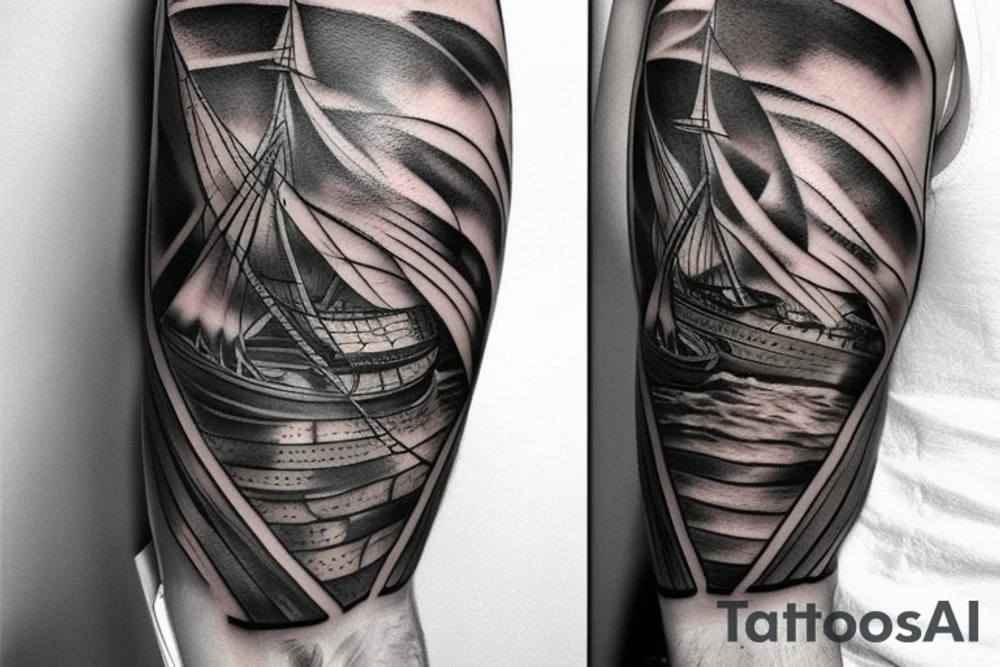 Viking ship tattoo idea