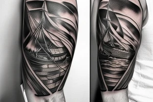 Viking ship tattoo idea
