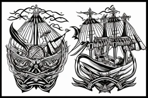 Viking ship tattoo idea