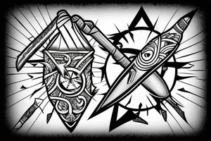 Spear with arrowhead tattoo idea