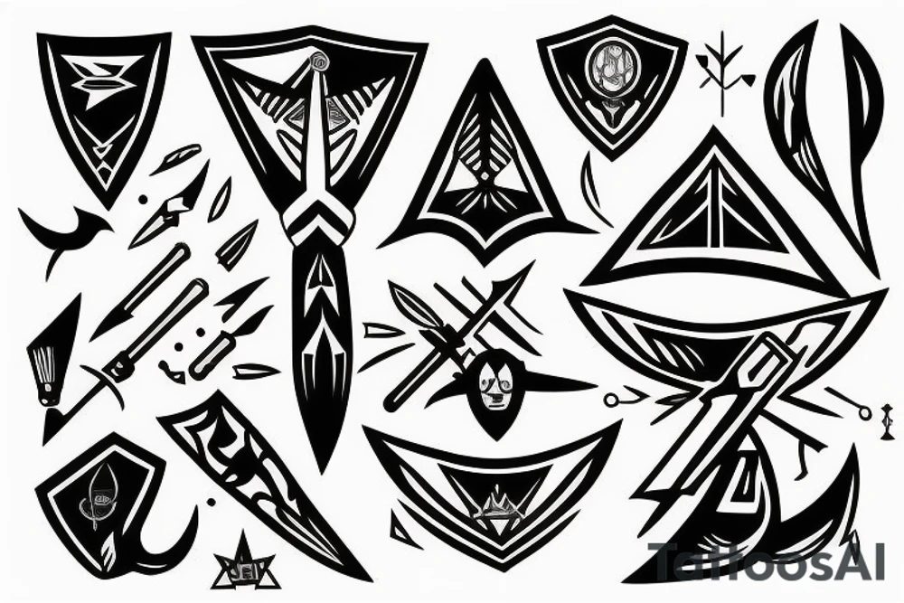 Spear with arrowhead tattoo idea