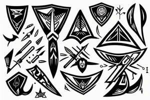 Spear with arrowhead tattoo idea