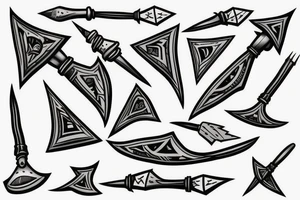 Spear with arrowhead tattoo idea