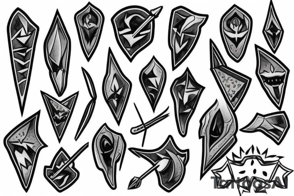 Spear with arrowhead tattoo idea