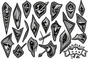 Spear with arrowhead tattoo idea