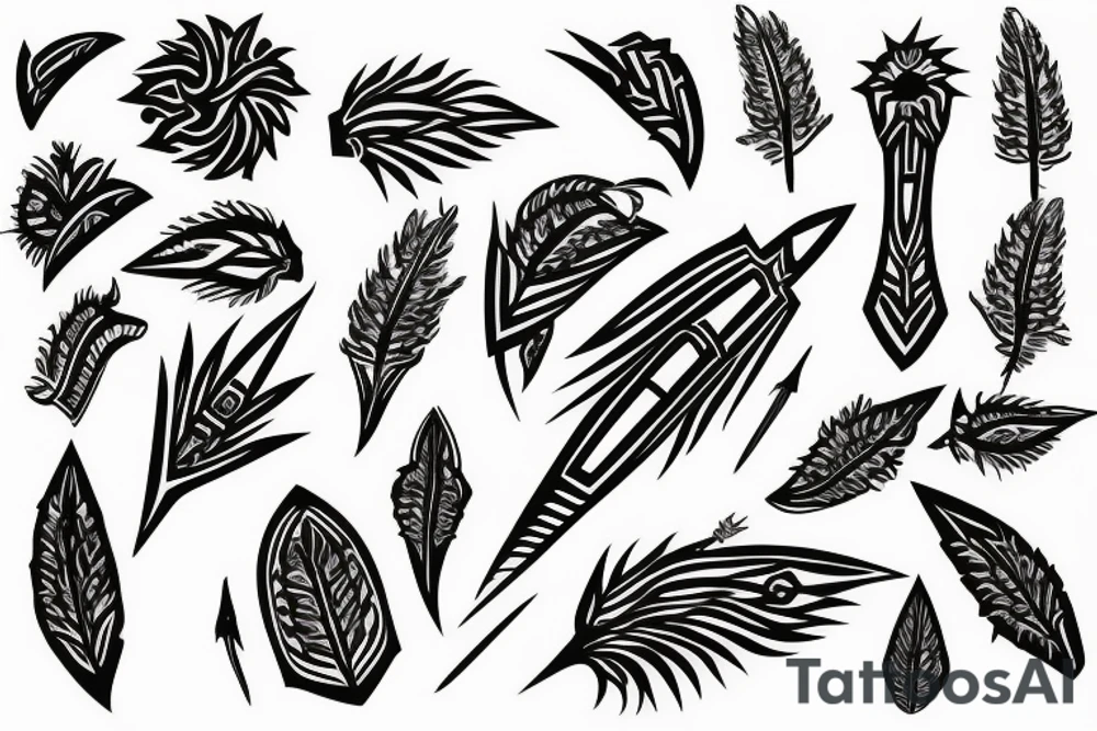 Arrowhead spear tattoo idea