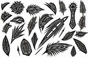 Arrowhead spear tattoo idea