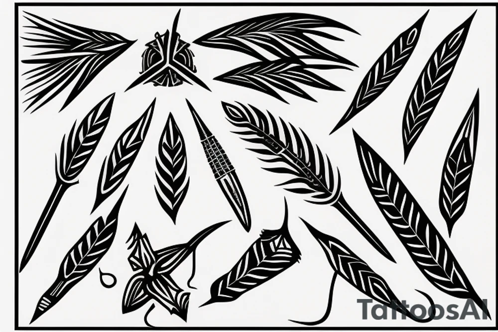 Arrowhead spear tattoo idea