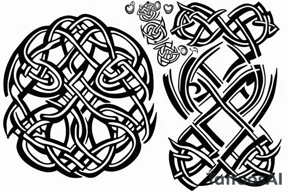 Celtic knot forest tattoo idea