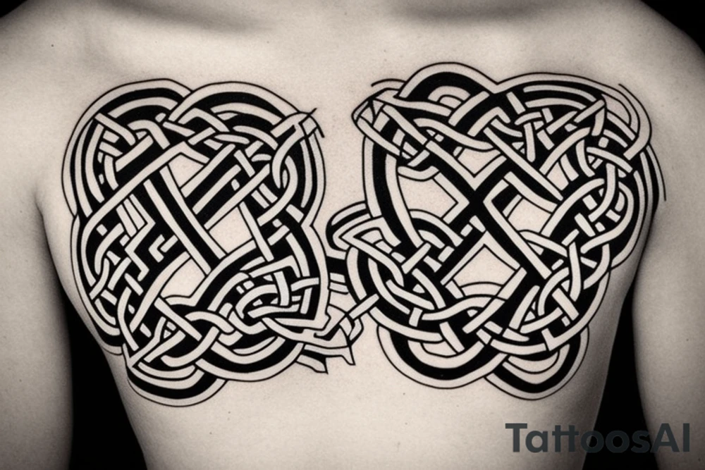 Celtic knot in forest tattoo idea