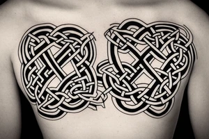 Celtic knot in forest tattoo idea