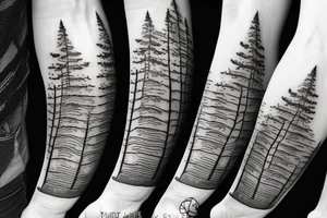 Forest with light house tattoo idea