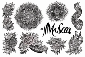 Design the name "MAHSA" tattoo idea
