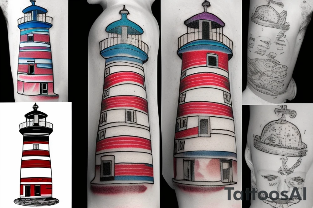 Light house in space tattoo idea