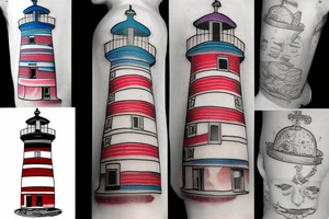 Light house in space tattoo idea