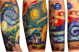 Light house in space tattoo idea