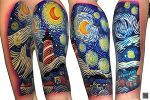 Light house in space tattoo idea