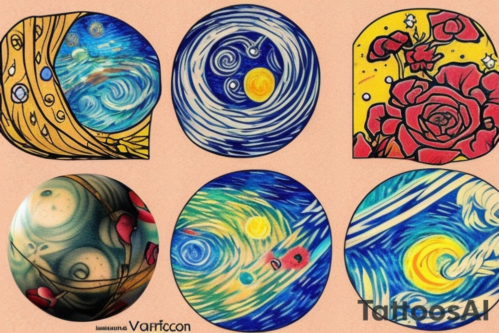Space with planet tattoo idea