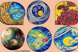 Space with planet tattoo idea