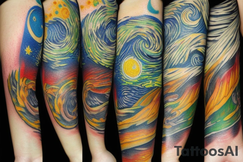 Space with planet tattoo idea