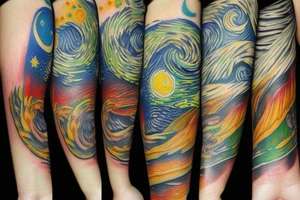 Space with planet tattoo idea