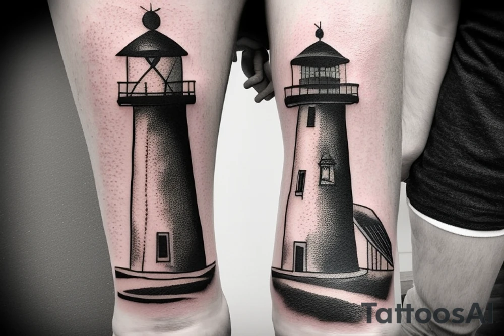 Lighthouse in space tattoo idea