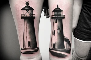 Lighthouse in space tattoo idea