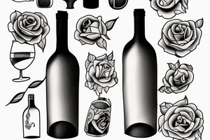 Bottle of wine tattoo idea