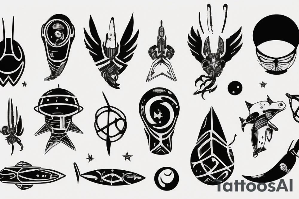 Spaceship tattoo idea