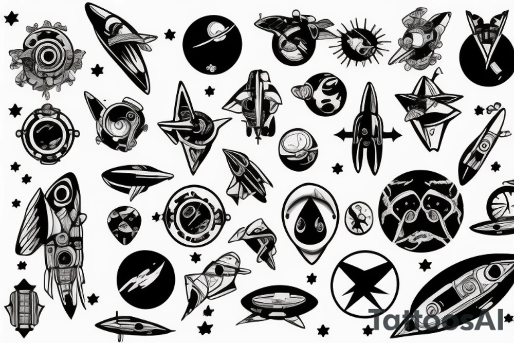 Spaceship tattoo idea