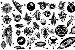 Spaceship tattoo idea