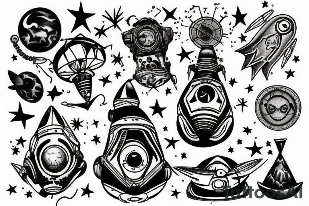 Spaceship tattoo idea