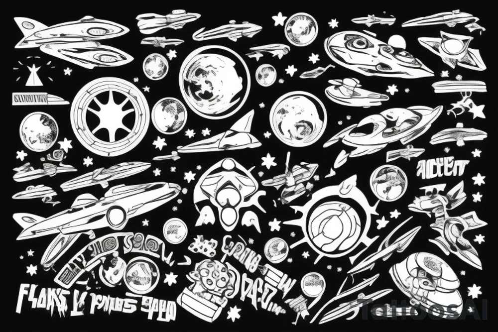 Spaceship tattoo idea