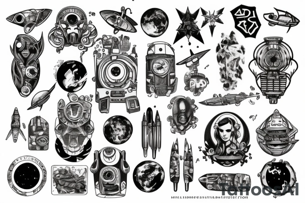 Spaceship tattoo idea