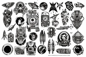 Spaceship tattoo idea