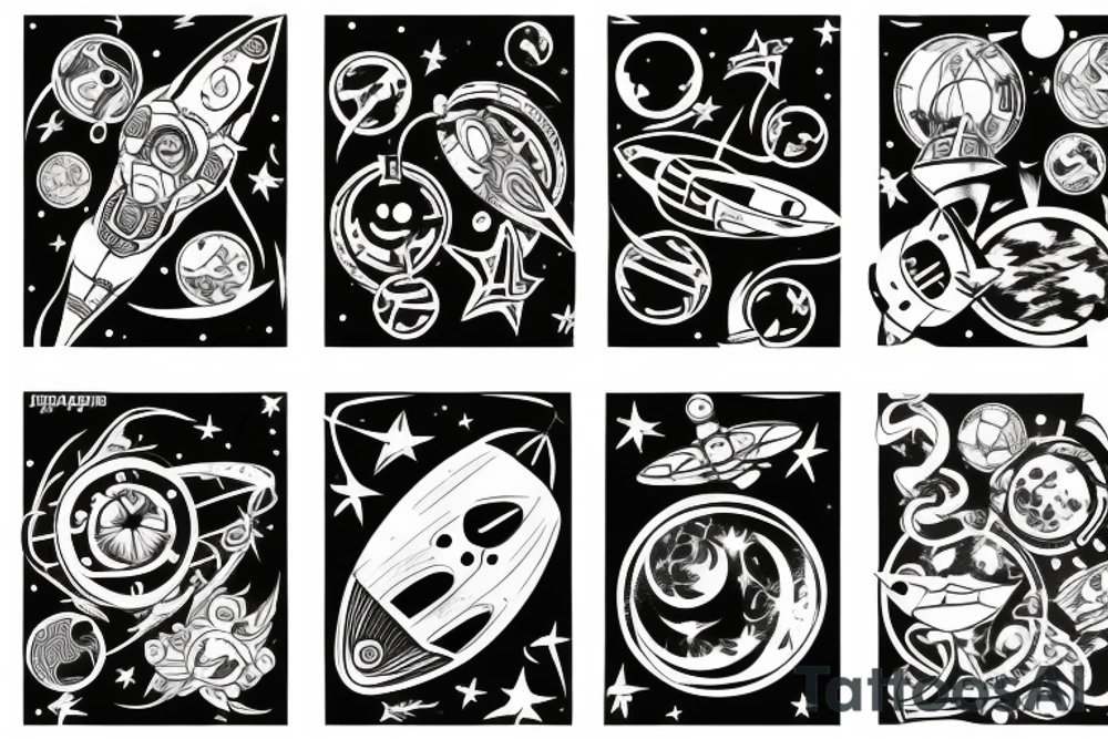 Spaceship tattoo idea