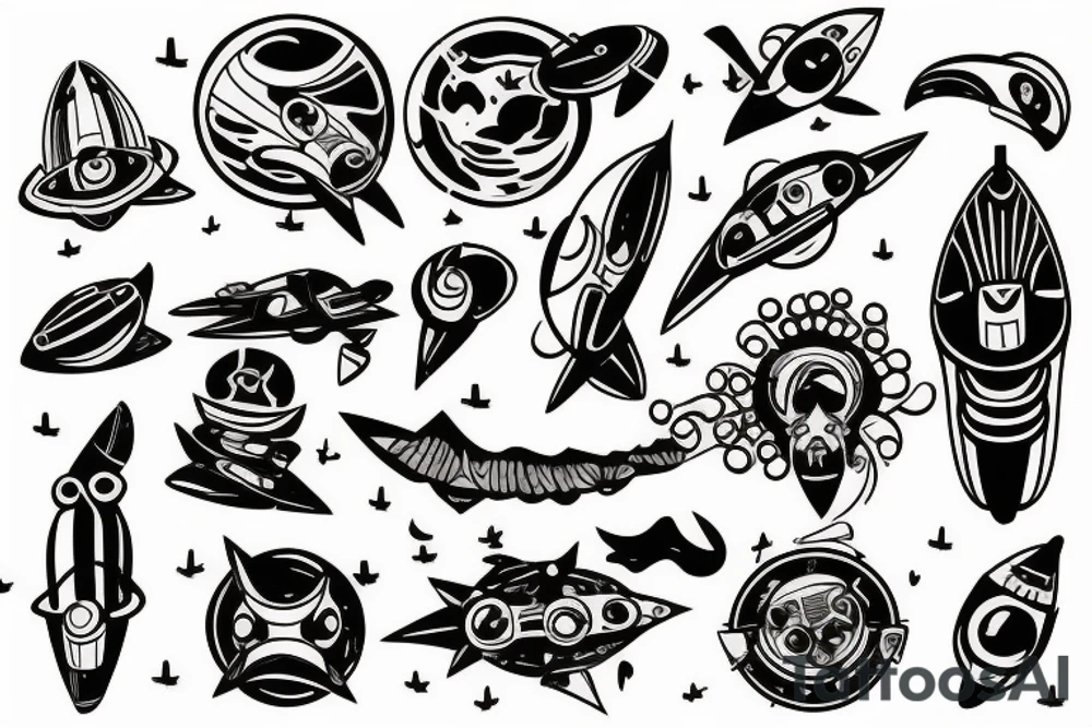 Spaceship tattoo idea