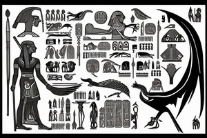 Norse mythology blended into ancient egypt from the bicep to the shoulder tattoo idea