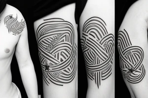 Piece symbol. Angel baby boy named Fiete. Infinity symbol. Stars tattoo idea